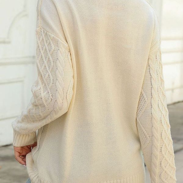 Damen Strickpullover mit auffälligem Rautenmuster Drune