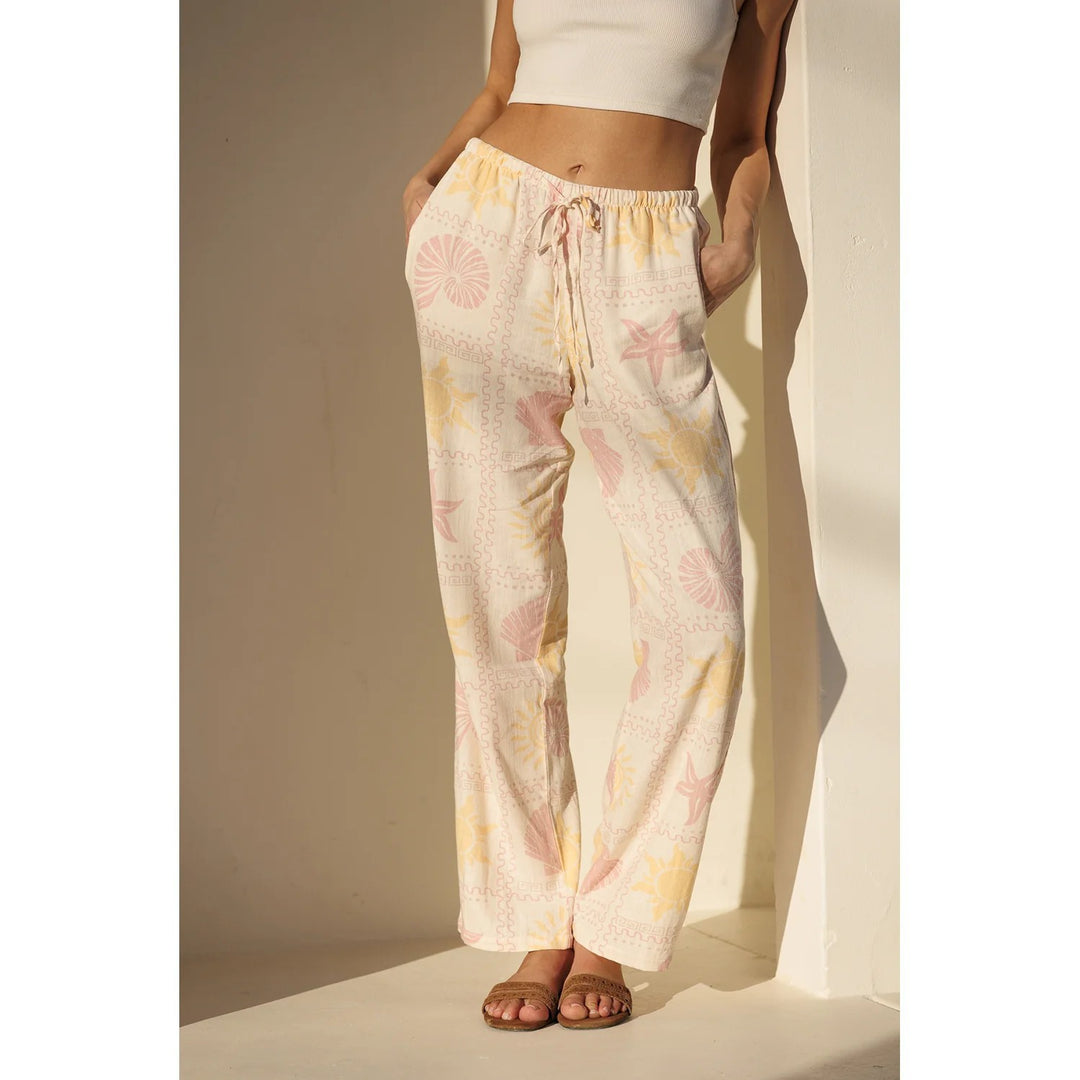 Damen bequeme Schlafhose mit maritimem Muster Drune
