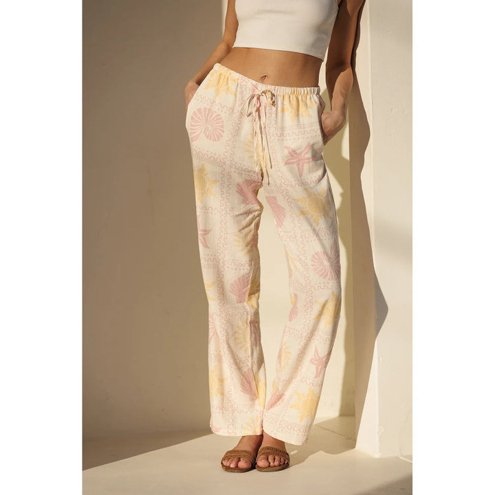 Damen bequeme Schlafhose mit maritimem Muster Drune