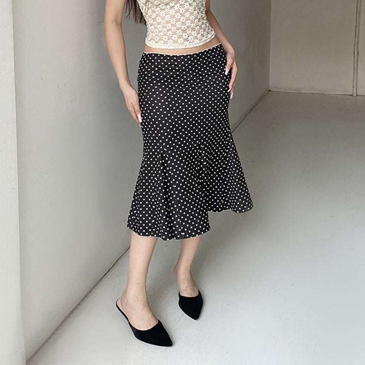 Damen Midi-Rock mit sanft fallendem Saum und elastischem Bund Drune