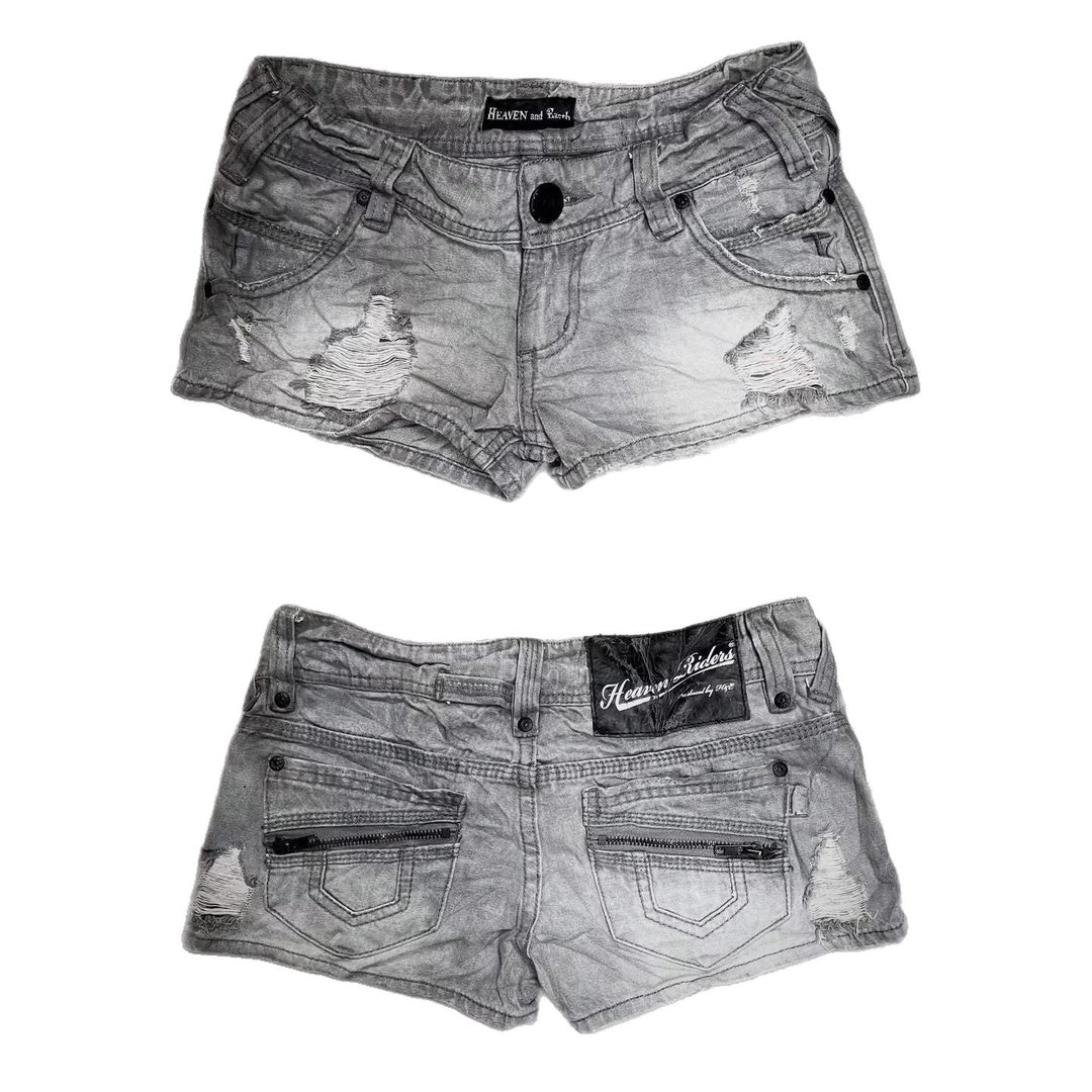 Damen trendy Jeans-Shorts mit distressed Details Drune