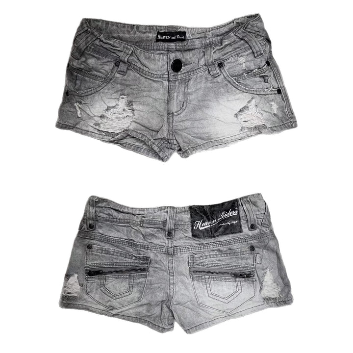 Damen trendy Jeans-Shorts mit distressed Details Drune
