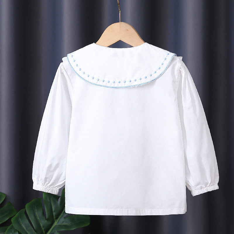 Mädchen Rüschenbluse mit besticktem Kragen Drune