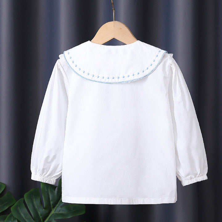 Mädchen Rüschenbluse mit besticktem Kragen Drune