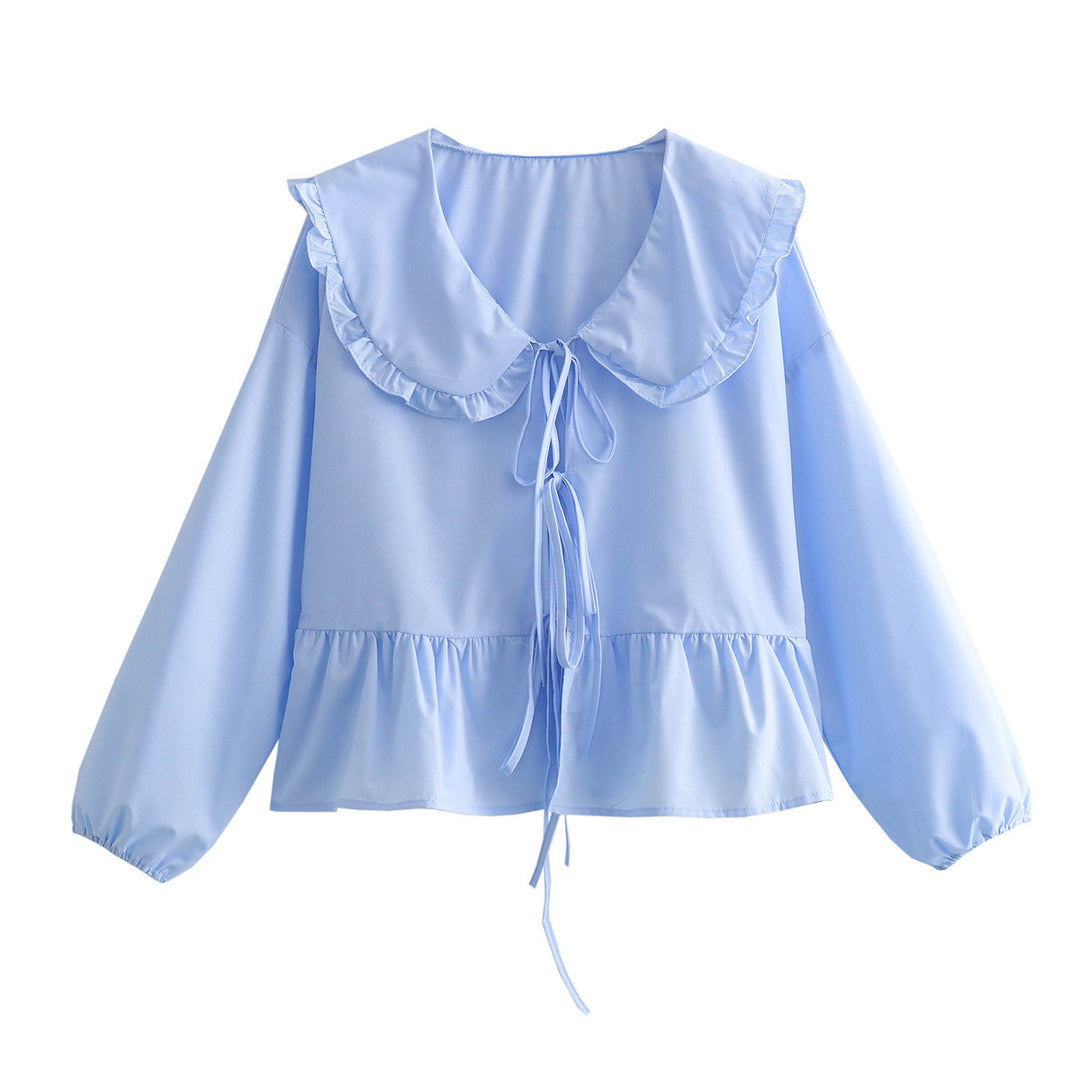 Damen verspielt geschnittene Bluse mit Rüschendetails Drune