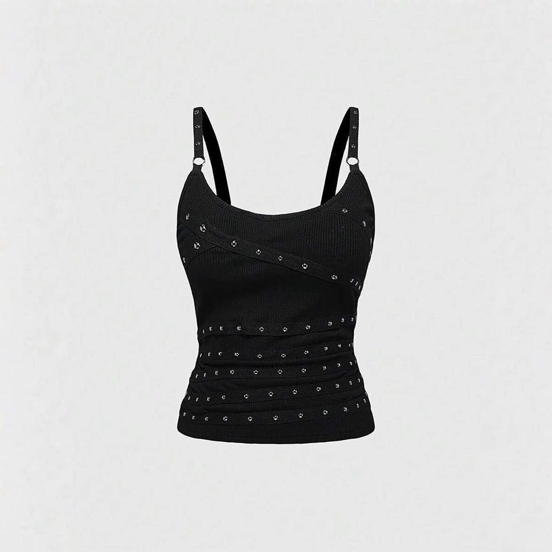 Damen Raffiniertes Top mit Elastananteil und funkelnden Details Drune