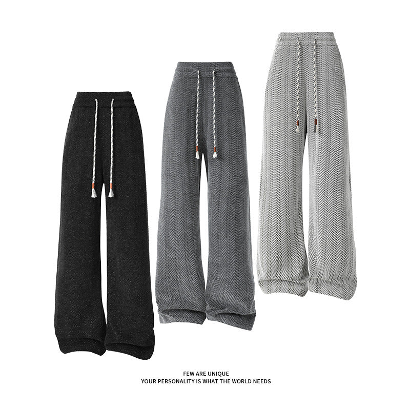 Damen weite Haremshose mit elastischem Bund und trendy Zickzackmuster Drune