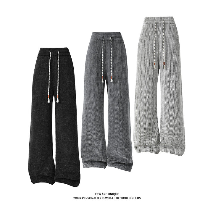 Damen weite Haremshose mit elastischem Bund und trendy Zickzackmuster Drune