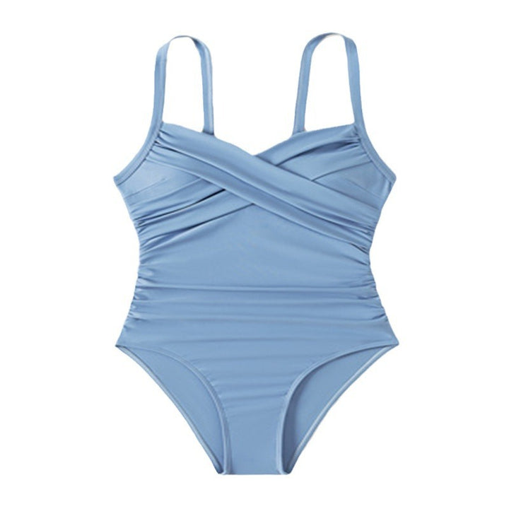 Damen Eleganter Wickelbadeanzug mit raffinierten Raffungselementen Drune