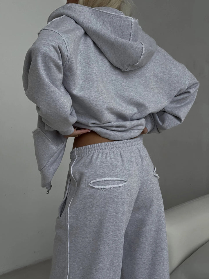 Damen Oversized Hoodie und lässige Freizeithose Drune