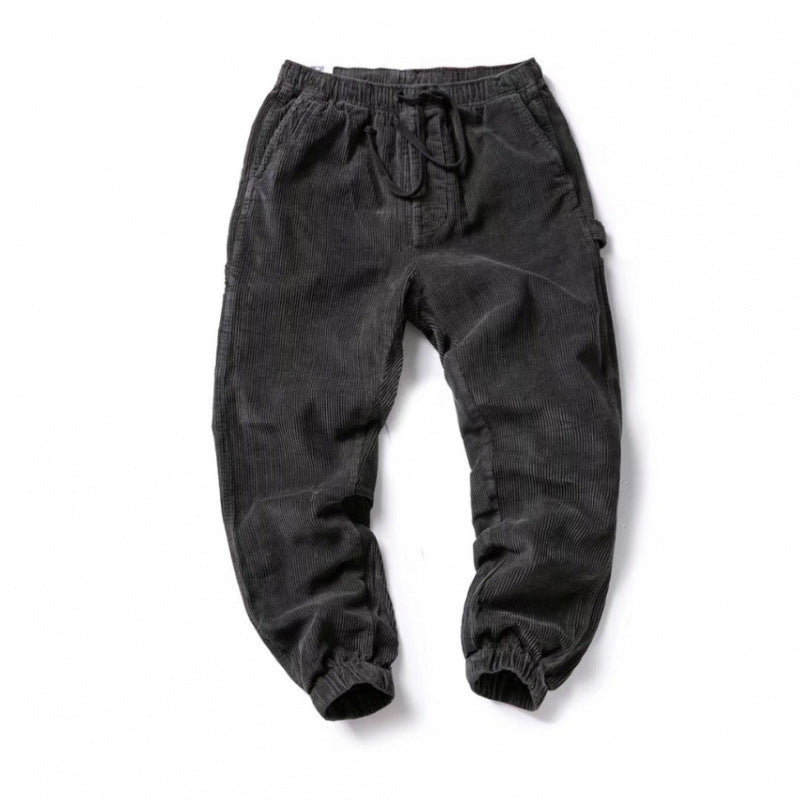 Herren lässige Cord-Hose mit verstellbarem Bund und praktischen Seitentaschen Drune