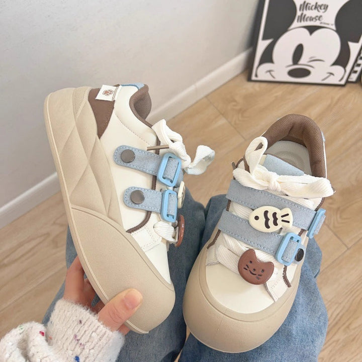 Damen modische Freizeit-Sneaker mit bunten Tierapplikationen Drune
