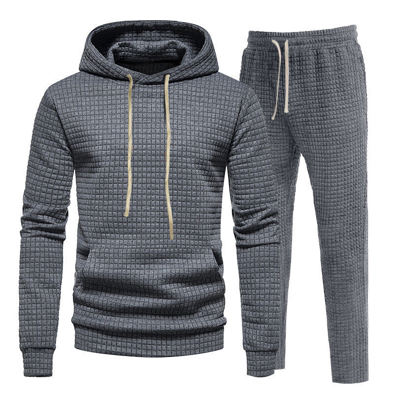 Herren Sportliches Hoodie-Set mit modischem Strukturdesign und elastischen Bündchen Drune