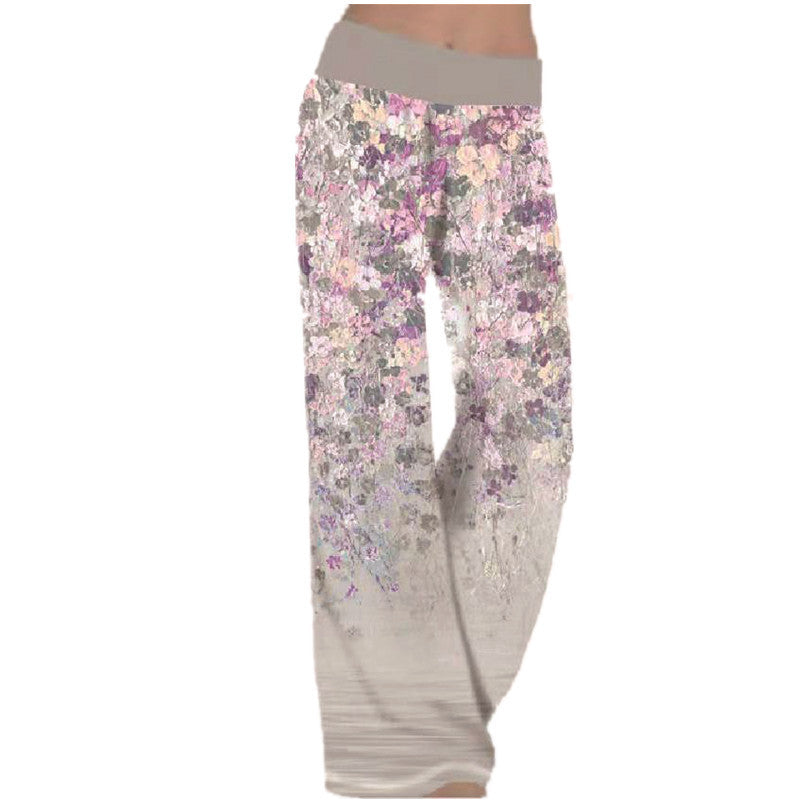 Damen Weitgeschnittene Blumenmuster-Hose Drune