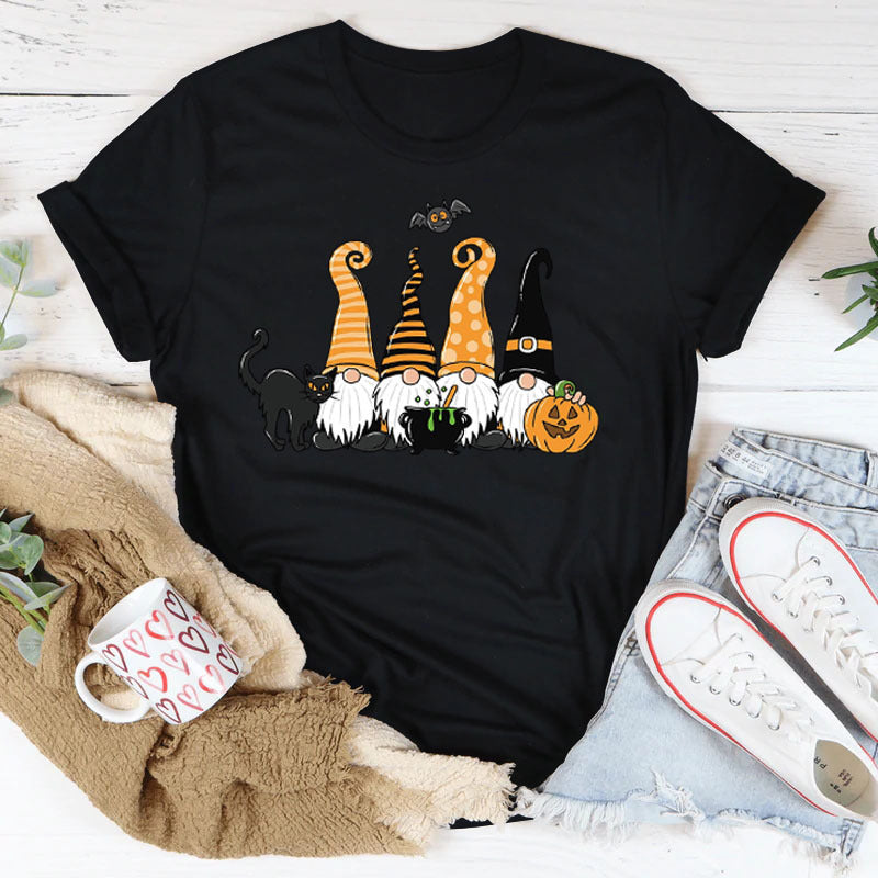Damen Halloween-Themen Grafik T-Shirt mit verspieltem Wichtel-Design Drune