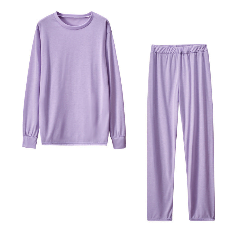 Damen Langarm Schlafanzug Set mit elastischen Hosen Drune
