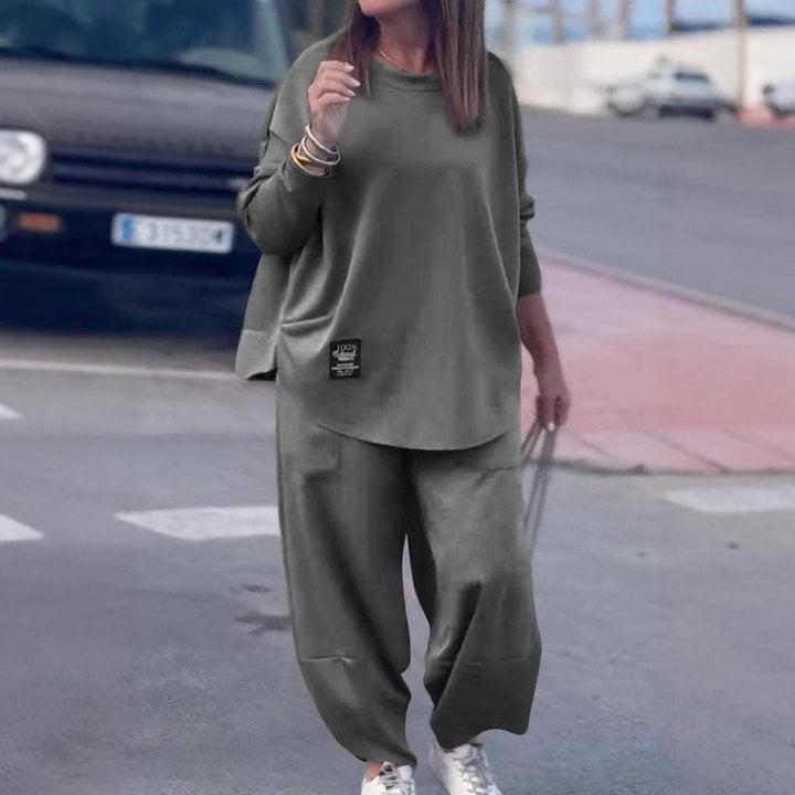 Damen lässiges Lounge-Set mit weit geschnittenem Oberteil und komfortabler Hose Drune