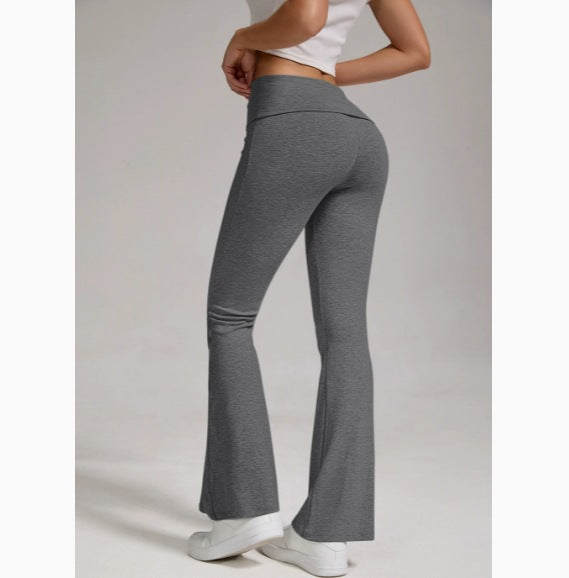 Damen nan hochgeschnittene Stretch-Flare-Yogahose mit formendem Bund Drune