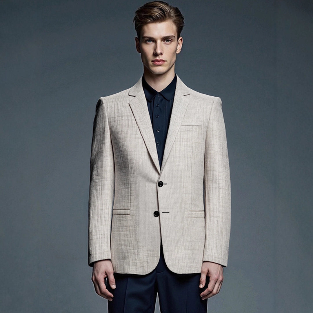 Herren eleganter strukturierten Anzugjacke Drune