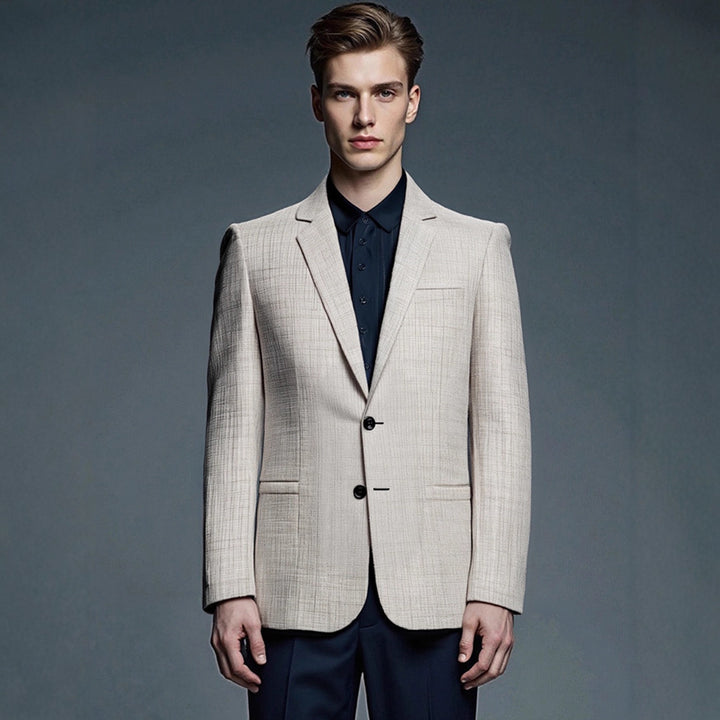 Herren eleganter strukturierten Anzugjacke Drune