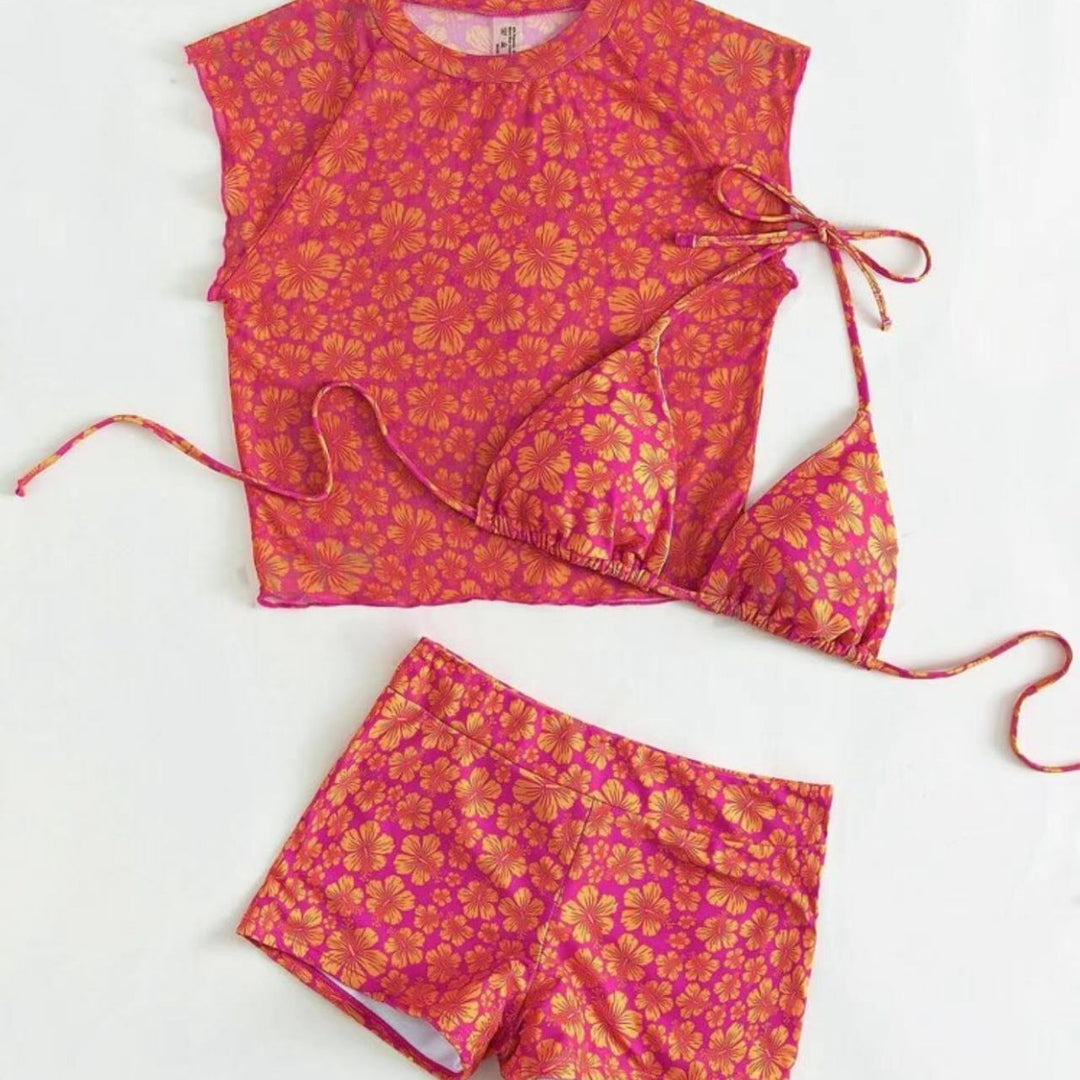 Damen Sportliches Crop-Top und Shorts-Set Drune