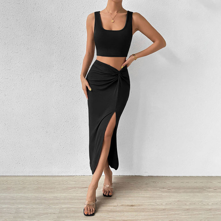 Damen Elegantes Maxi-Kleid mit seitlichem Schlitz und lässigem Wickeldesign Drune