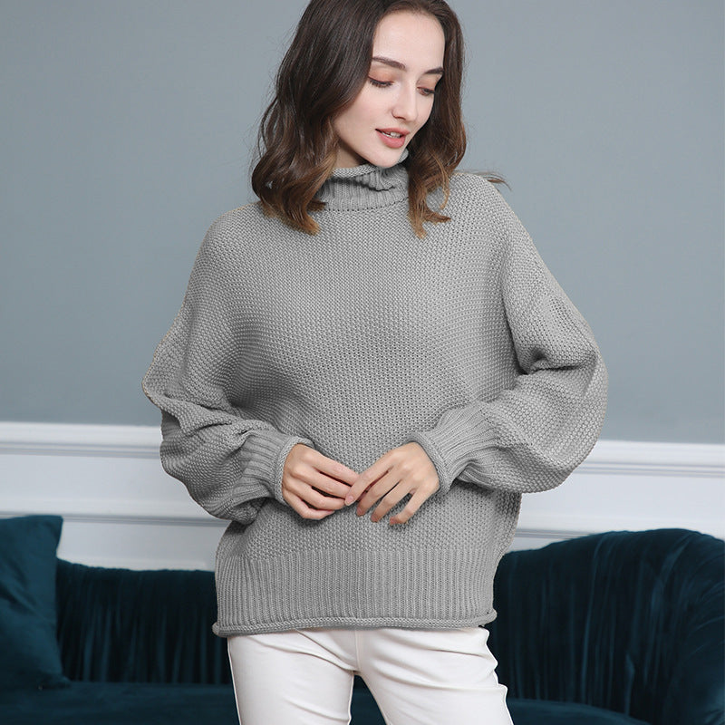 Damen Grobstrickpullover mit Rollkragen und luftiger Schnittgestaltung Drune