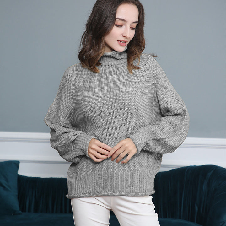 Damen Grobstrickpullover mit Rollkragen und luftiger Schnittgestaltung Drune