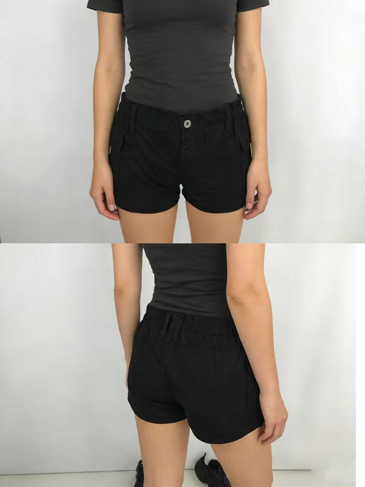 Damen Cargo-Shorts mit funktionalen Seitentaschen und elastischem Bund Drune