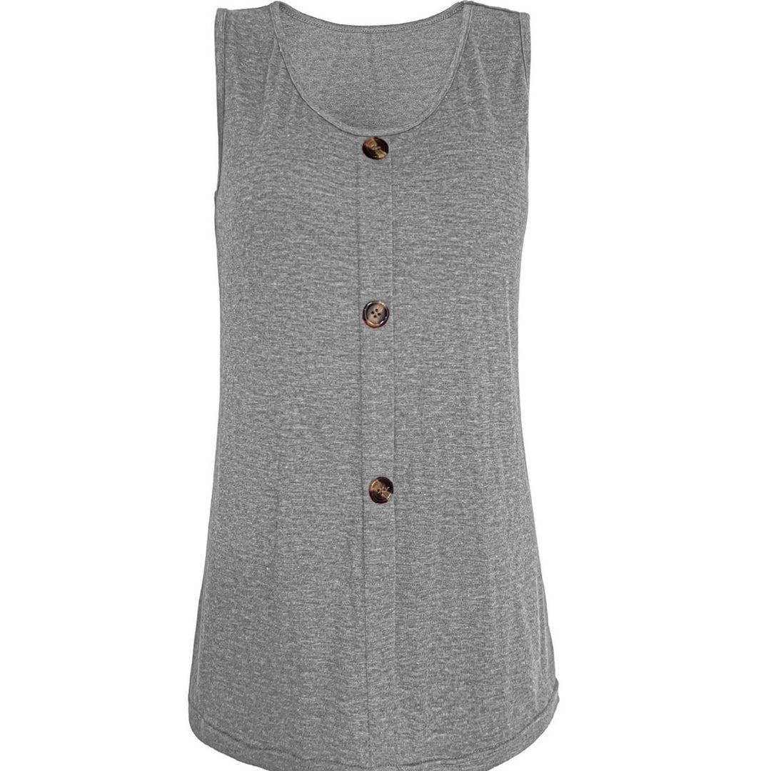 Damen ärmelloses Knopf-Top mit modernem Schnitt und bequemer Passform Drune