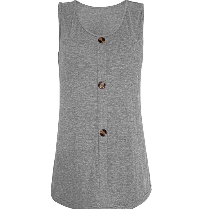 Damen ärmelloses Knopf-Top mit modernem Schnitt und bequemer Passform Drune