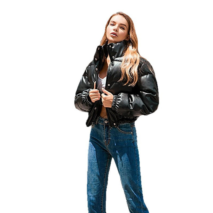 Damen Kunstleder-Mantel mit hochwertiger Steppung und lässigem Schnitt Drune