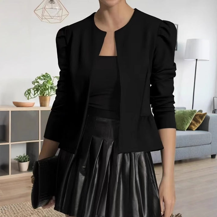 Damen Modische Blazerjacke mit Puffärmeln und strukturiertem Design Drune