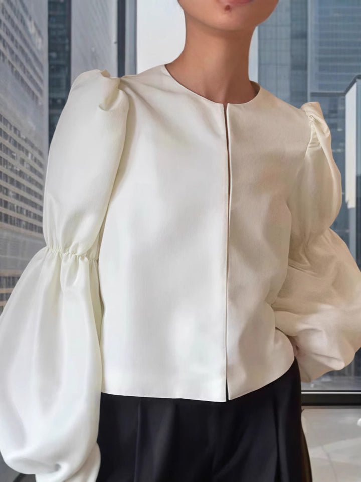 Damen Bluse mit voluminösen Puffärmeln und elegantem Design Drune