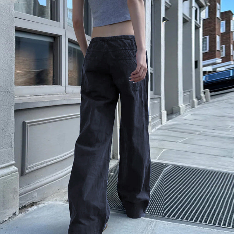 Damen Bequeme Freizeit Hose mit elastischem Bund und praktischen Taschen Drune