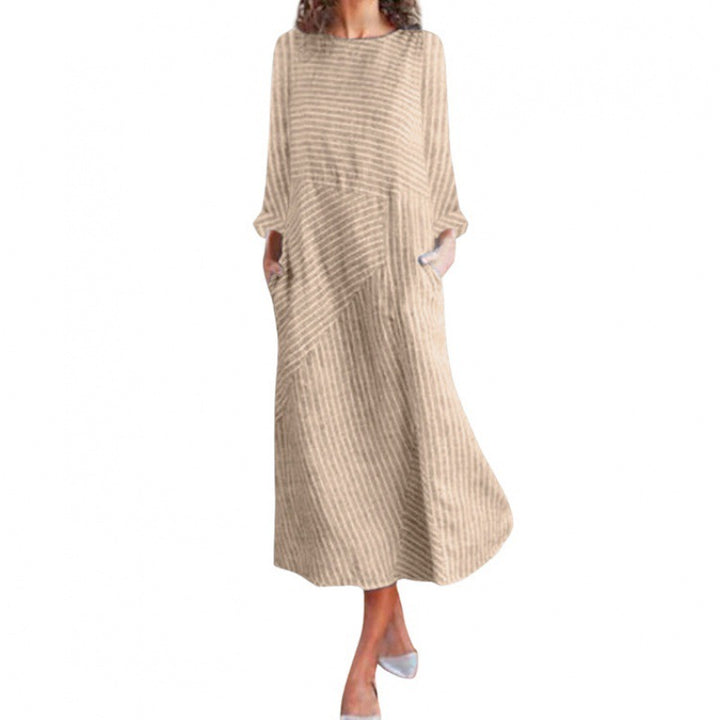 Damen Maxikleid mit asymmetrischem Design und praktischen Taschen Drune
