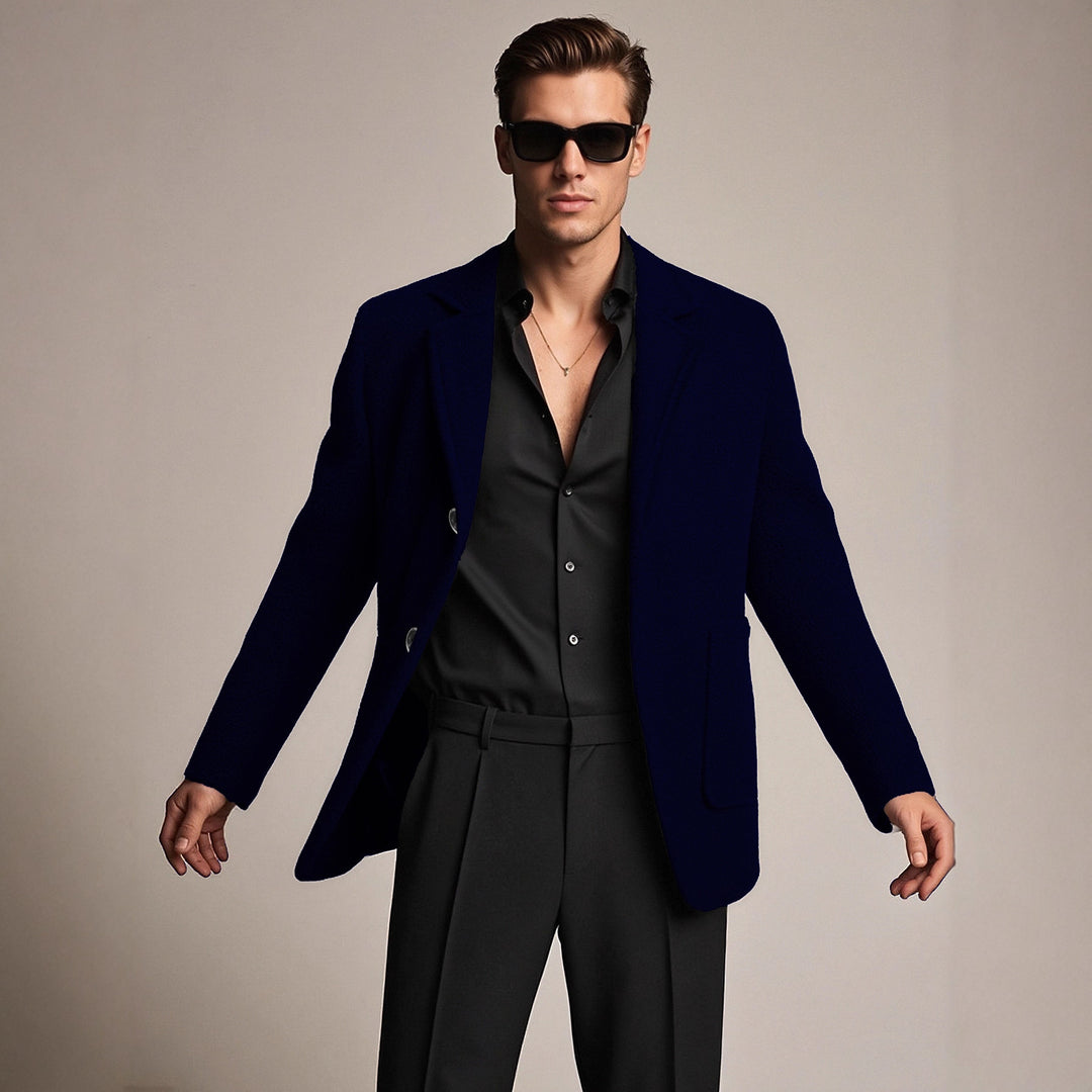 Herren eleganter und strukturierter Freizeitblazer Drune