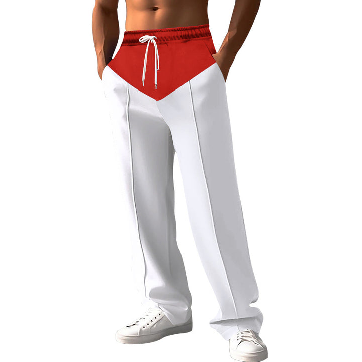 Herren nan Relaxed-Fit Sweathose mit V-Bund, Kordelzug, Eingrifftaschen und sichtbarer Bügelfalte Drune