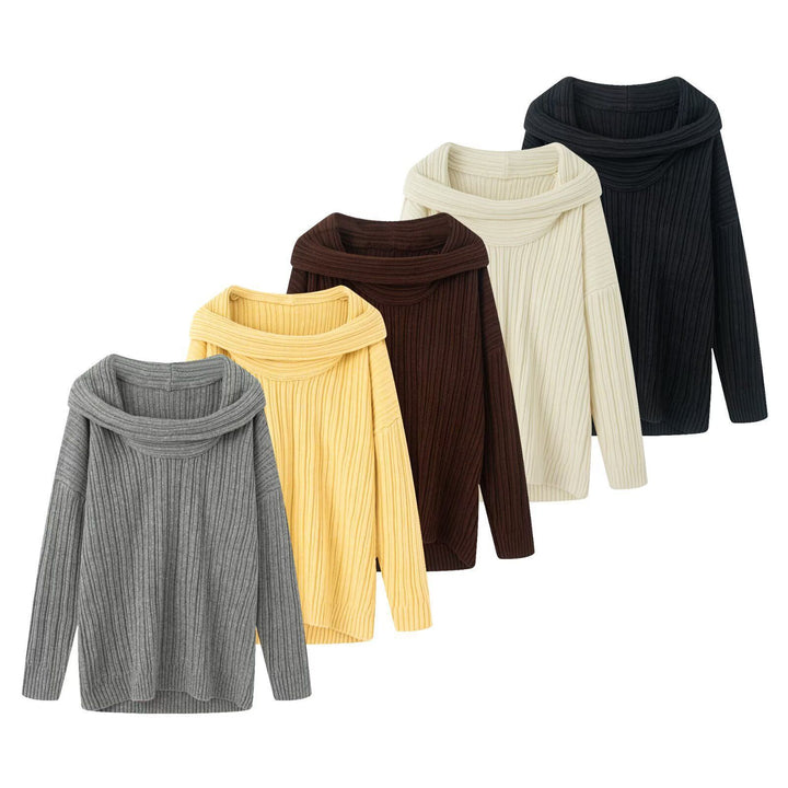 Damen Grobstrickpullover mit modischem Rollkragen Drune