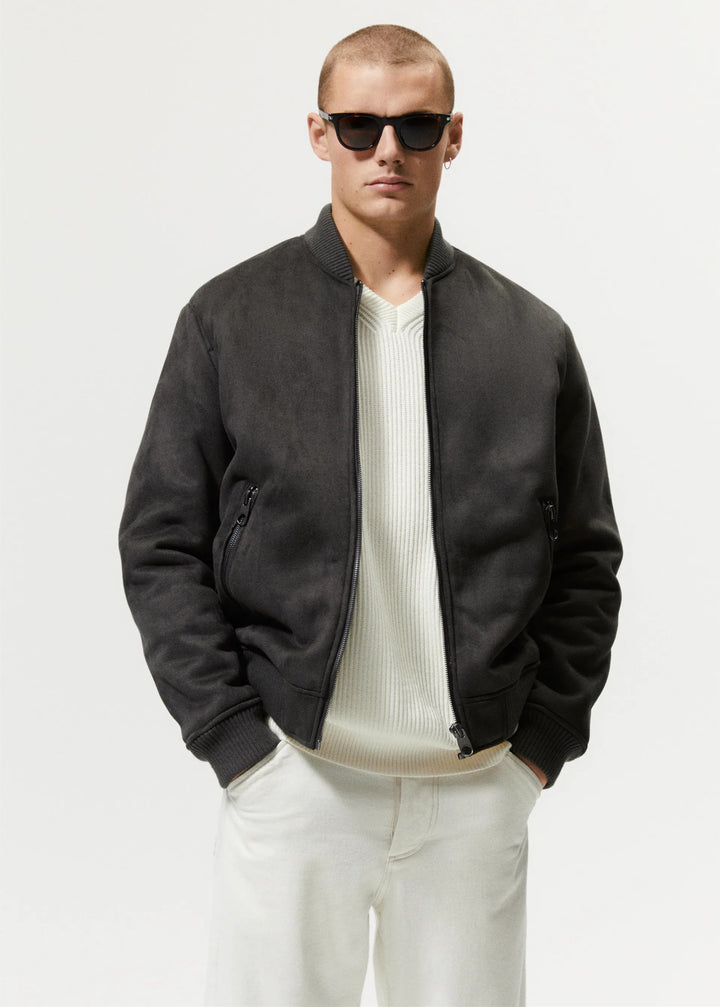 Herren Bomberjacke aus weichem Wildlederimitat Drune