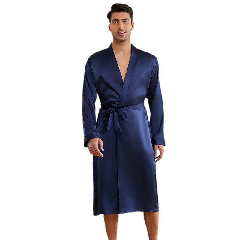 Herren Satin Morgenmantel mit luxuriösem Finish und praktischen Taschen Drune