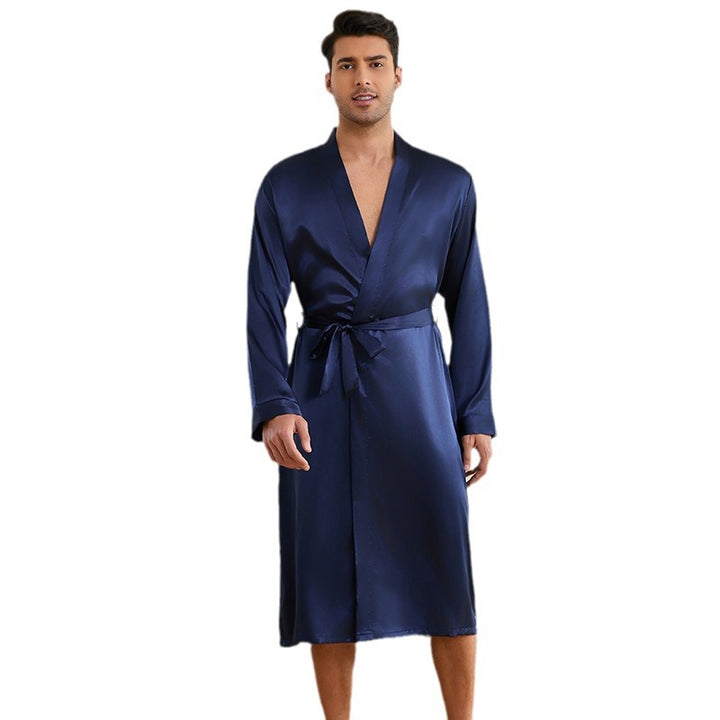Herren Satin Morgenmantel mit luxuriösem Finish und praktischen Taschen Drune