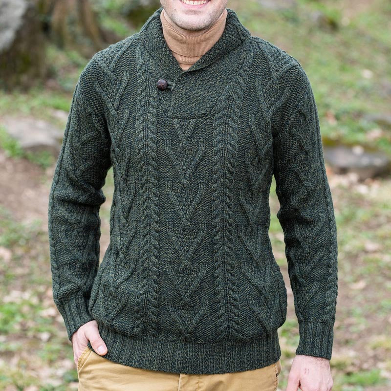 Herren Strickpullover mit klassischem Kragen und strukturiertem Muster Drune