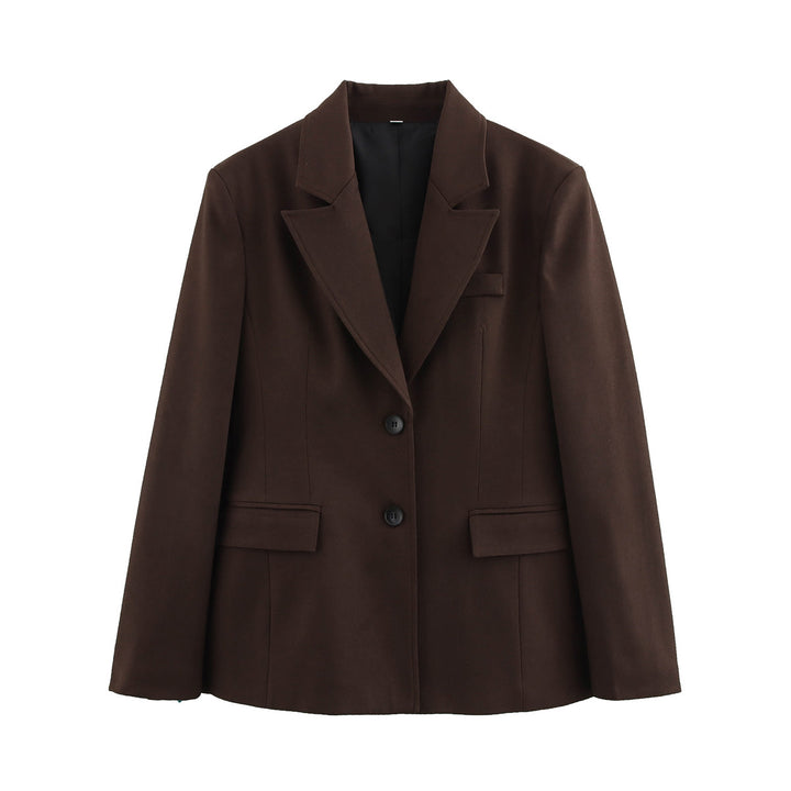 Damen elegante Blazerjacke mit strukturiertem Design und praktischen Taschen Drune