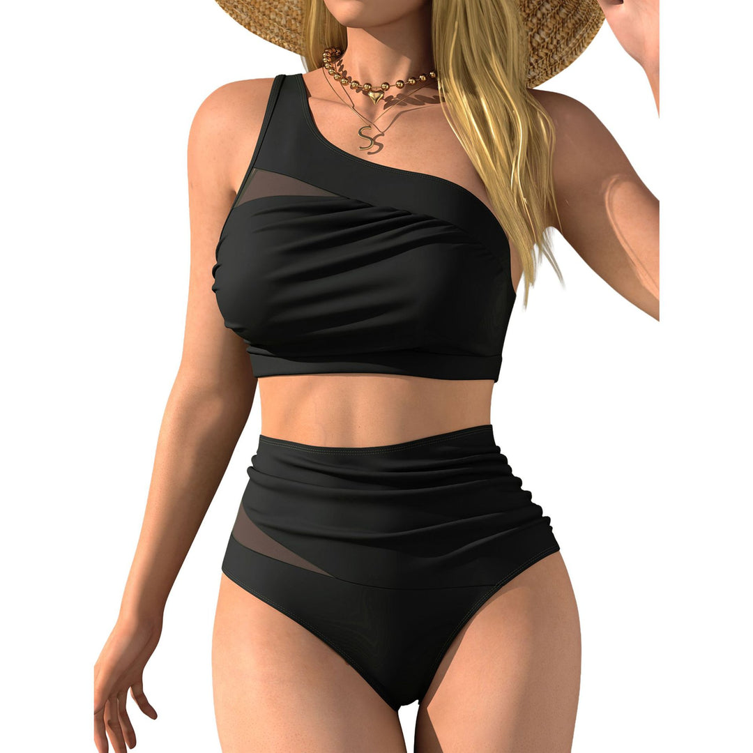 Damen Hochgeschnittener Bikini mit asymmetrischem Oberteil Drune