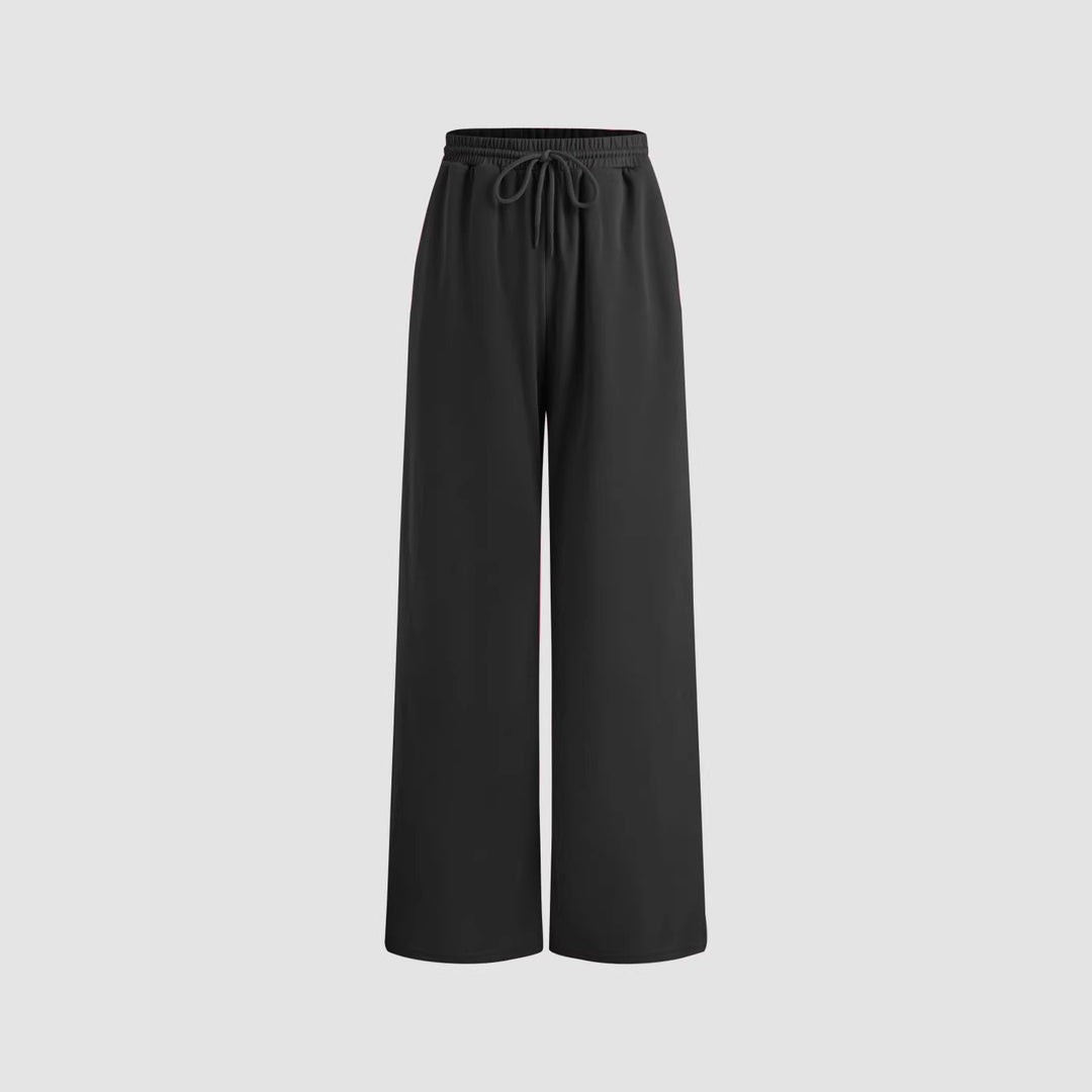Damen weite Jersey-Hose mit elastischem Bund und Kordelzug Drune