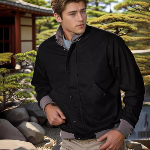 Herren lässige Freizeitjacke mit klassischem Kragen Drune