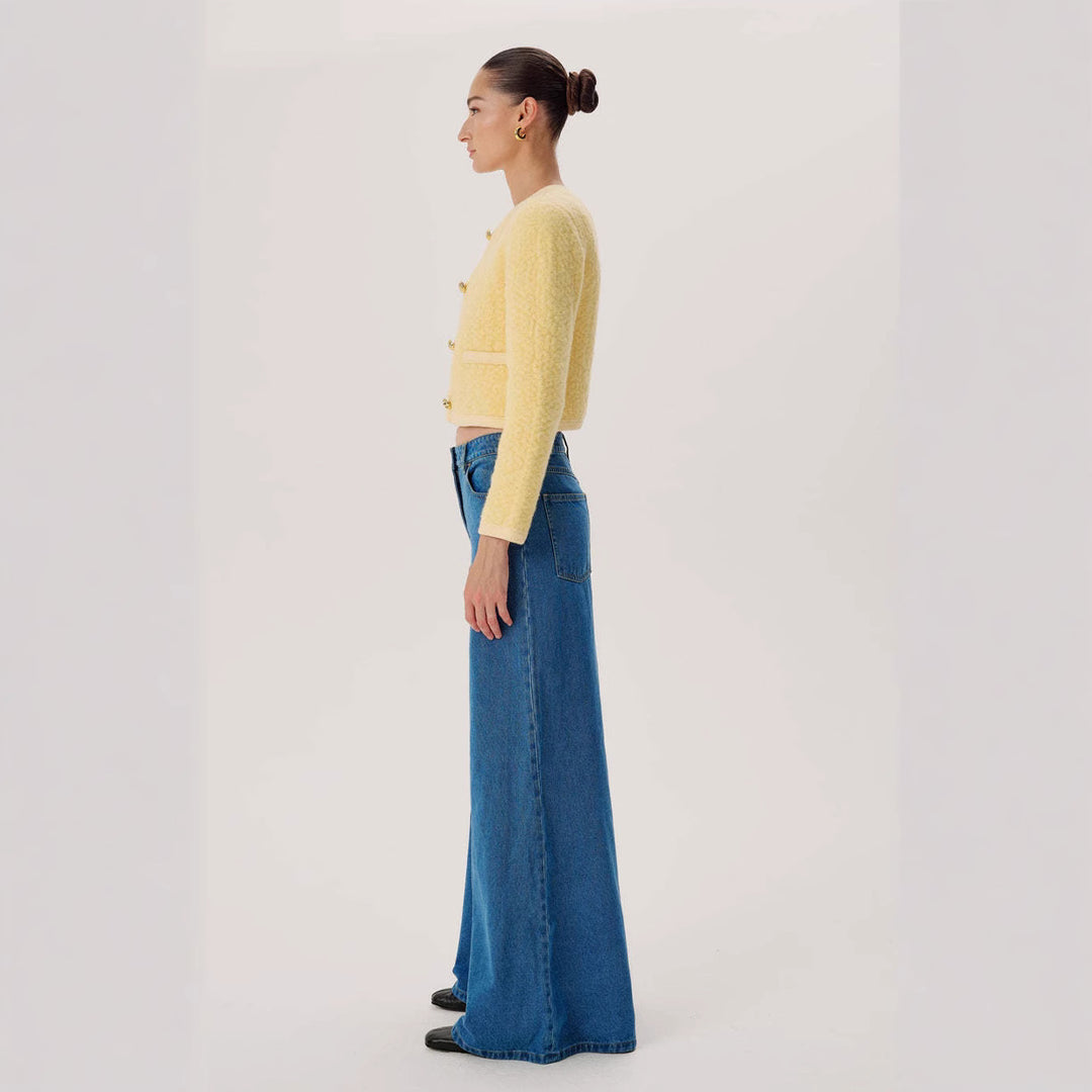 Damen weit geschnittene Jeans mit hohem Bund und eleganter Silhouette Drune