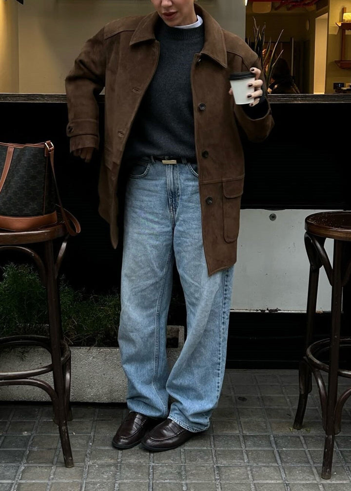 Drune | Wildleder Button-Up Jacke