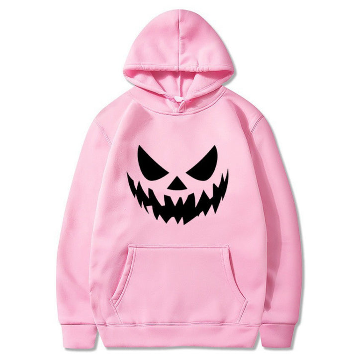 Unisex nan Kapuzenpullover mit gruseligem Kürbisgesicht-Print und Oversize Kängurutasche Drune